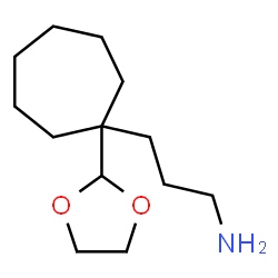 ChemSpider 2D Image | 3-[1-(1,3-Dioxolan-2-yl)cycloheptyl]-1-propanamine | C13H25NO2