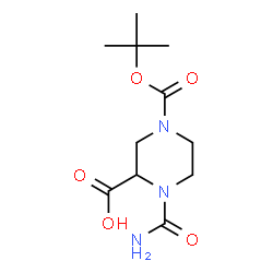 ChemSpider 2D Image | 4-[(tert-butoxy)carbonyl]-1-carbamoylpiperazine-2-carboxylic acid | C11H19N3O5