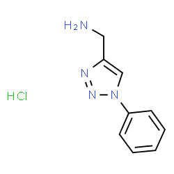 ChemSpider 2D Image | (1-phenyl-1H-1,2,3-triazol-4-yl)methanamine hydrochloride | C9H11ClN4