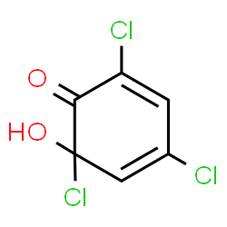 ChemSpider 2D Image | 2,4,6-Trichloro-6-hydroxy-2,4-cyclohexadien-1-one | C6H3Cl3O2