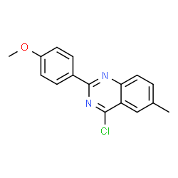 ChemSpider 2D Image | 4-Chloro-2-(4-methoxyphenyl)-6-methylquinazoline | C16H13ClN2O
