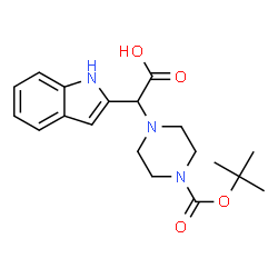 ChemSpider 2D Image | 1-BOC-4-[CARBOXY-(1H-INDOL-2-YL)-METHYL]-PIPERAZINE | C19H25N3O4