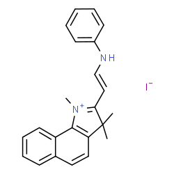ChemSpider 2D Image | 2-[(E)-2-Anilinovinyl]-1,3,3-trimethyl-3H-benzo[g]indolium iodide | C23H23IN2