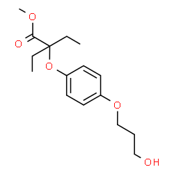 ChemSpider 2D Image | Methyl 2-ethyl-2-[4-(3-hydroxypropoxy)phenoxy]butanoate | C16H24O5
