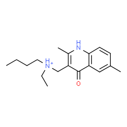 ChemSpider 2D Image | N-[(2,6-Dimethyl-4-oxo-1,4-dihydro-3-quinolinyl)methyl]-N-ethyl-1-butanaminium | C18H27N2O