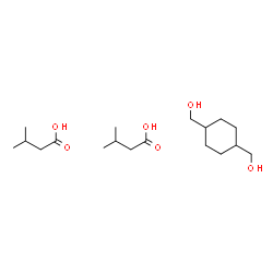 ChemSpider 2D Image | 3-Methylbutanoic acid - 1,4-cyclohexanediyldimethanol (2:1) | C18H36O6