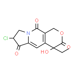 ChemSpider 2D Image | 7-Chloro-4-ethyl-4-hydroxy-7,8-dihydro-1H-pyrano[3,4-f]indolizine-3,6,10(4H)-trione | C13H12ClNO5