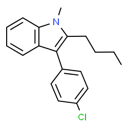 ChemSpider 2D Image | 2-Butyl-3-(4-chlorophenyl)-1-methyl-1H-indole | C19H20ClN