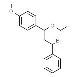 ChemSpider 2D Image | 1-(3-Bromo-1-ethoxy-3-phenylpropyl)-4-methoxybenzene | C18H21BrO2
