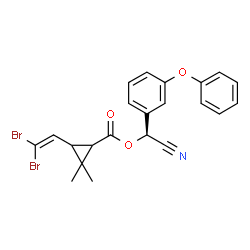 ChemSpider 2D Image | (S)-Cyano(3-phenoxyphenyl)methyl 3-(2,2-dibromovinyl)-2,2-dimethylcyclopropanecarboxylate | C22H19Br2NO3