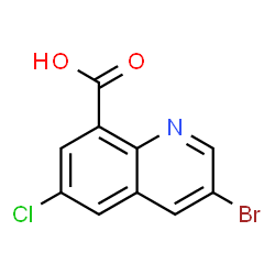 ChemSpider 2D Image | 3-Bromo-6-chloro-8-quinolinecarboxylic acid | C10H5BrClNO2