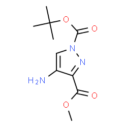 ChemSpider 2D Image | 1-(tert-butyl) 3-methyl 4-amino-1H-pyrazole-1,3-dicarboxylate | C10H15N3O4