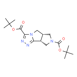 ChemSpider 2D Image | Bis(2-methyl-2-propanyl) (5aR,8aR)-5a,6,8,8a-tetrahydropyrrolo[3',4':3,4]pyrrolo[2,1-c][1,2,4]triazole-3,7(5H)-dicarboxylate | C17H26N4O4