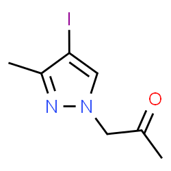 ChemSpider 2D Image | 1-(4-Iodo-3-methyl-1H-pyrazol-1-yl)acetone | C7H9IN2O