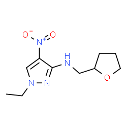ChemSpider 2D Image | 1-ethyl-4-nitro-N-[(oxolan-2-yl)methyl]-1H-pyrazol-3-amine | C10H16N4O3