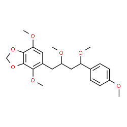 ChemSpider 2D Image | 5-[2,4-Dimethoxy-4-(4-methoxyphenyl)butyl]-4,7-dimethoxy-1,3-benzodioxole | C22H28O7