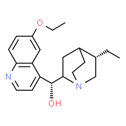 ChemSpider 2D Image | (3alpha,8xi,9R)-6'-Ethoxy-10,11-dihydrocinchonan-9-ol | C21H28N2O2