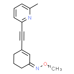 ChemSpider 2D Image | (1Z)-N-[(~11~C)Methyloxy]-3-[(6-methyl-2-pyridinyl)ethynyl]-2-cyclohexen-1-imine | C1411CH16N2O