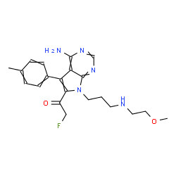 ChemSpider 2D Image | 1-[4-amino-7-[3-(2-methoxyethylamino)propyl]-5-(4-methylphenyl)-6-pyrrolo[2,3-d]pyrimidinyl]-2-fluoroethanone | C21H26FN5O2