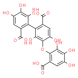 ChemSpider 2D Image | 5-(6-Carboxy-2,3,4-trihydroxyphenoxy)-4,4',5',6,6'-pentahydroxy-2,2'-biphenyldicarboxylic acid | C21H14O15