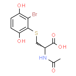 ChemSpider 2D Image | N-Acetyl-S-(2-bromo-3,6-dihydroxyphenyl)cysteine | C11H12BrNO5S
