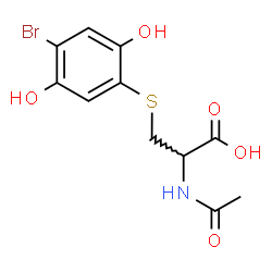 ChemSpider 2D Image | N-Acetyl-S-(4-bromo-2,5-dihydroxyphenyl)cysteine | C11H12BrNO5S
