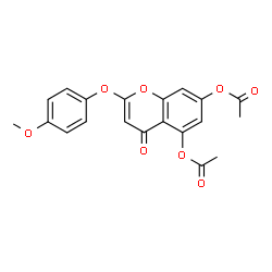 ChemSpider 2D Image | 2-(4-Methoxyphenoxy)-4-oxo-4H-chromene-5,7-diyl diacetate | C20H16O8