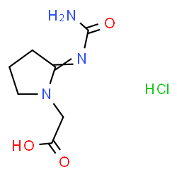 ChemSpider 2D Image | [2-(Carbamoylimino)-1-pyrrolidinyl]acetic acid hydrochloride (1:1) | C7H12ClN3O3