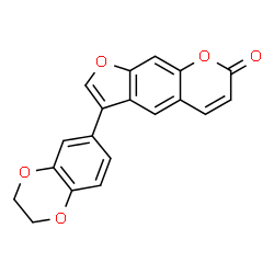 ChemSpider 2D Image | 3-(2,3-Dihydro-1,4-benzodioxin-6-yl)-7H-furo[3,2-g]chromen-7-one | C19H12O5