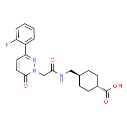 ChemSpider 2D Image | trans-4-[({[3-(2-Fluorophenyl)-6-oxo-1(6H)-pyridazinyl]acetyl}amino)methyl]cyclohexanecarboxylic acid | C20H22FN3O4