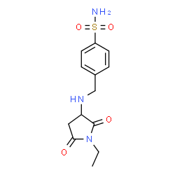 ChemSpider 2D Image | 4-{[(1-Ethyl-2,5-dioxo-3-pyrrolidinyl)amino]methyl}benzenesulfonamide | C13H17N3O4S