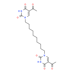 ChemSpider 2D Image | 1,1'-(1,10-Decanediyl)bis(5-acetyl-2,4(1H,3H)-pyrimidinedione) | C22H30N4O6