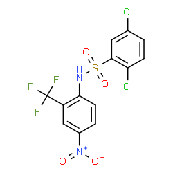 ChemSpider 2D Image | 2,5-Dichloro-N-[4-nitro-2-(trifluoromethyl)phenyl]benzenesulfonamide | C13H7Cl2F3N2O4S