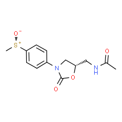 ChemSpider 2D Image | {4-[(5S)-5-(Acetamidomethyl)-2-oxo-1,3-oxazolidin-3-yl]phenyl}(methyl)sulfoniumolate | C13H16N2O4S