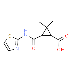 ChemSpider 2D Image | 2,2-dimethyl-3-[(1,3-thiazol-2-yl)carbamoyl]cyclopropane-1-carboxylic acid | C10H12N2O3S
