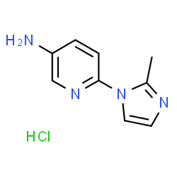 ChemSpider 2D Image | 6-(2-METHYLIMIDAZOL-1-YL)PYRIDIN-3-AMINE HYDROCHLORIDE | C9H11ClN4