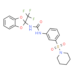 ChemSpider 2D Image | 1-[3-(1-Piperidinylsulfonyl)phenyl]-3-[2-(trifluoromethyl)-1,3-benzodioxol-2-yl]urea | C20H20F3N3O5S