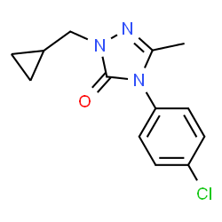 ChemSpider 2D Image | 4-(4-Chlorophenyl)-1-(cyclopropylmethyl)-3-methyl-1H-1,2,4-triazol-5(4H)-one | C13H14ClN3O