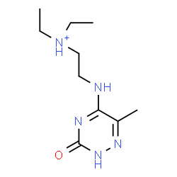 ChemSpider 2D Image | N,N-Diethyl-2-[(6-methyl-3-oxo-2,3-dihydro-1,2,4-triazin-5-yl)amino]ethanaminium | C10H20N5O