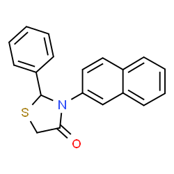 ChemSpider 2D Image | 3-(2-Naphthyl)-2-phenyl-1,3-thiazolidin-4-one | C19H15NOS