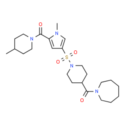 ChemSpider 2D Image | 1-Azepanyl[1-({1-methyl-5-[(4-methyl-1-piperidinyl)carbonyl]-1H-pyrrol-3-yl}sulfonyl)-4-piperidinyl]methanone | C24H38N4O4S
