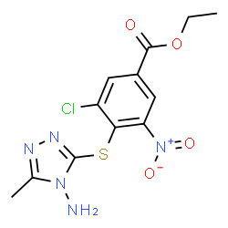 ChemSpider 2D Image | Ethyl 4-[(4-amino-5-methyl-4H-1,2,4-triazol-3-yl)sulfanyl]-3-chloro-5-nitrobenzoate | C12H12ClN5O4S