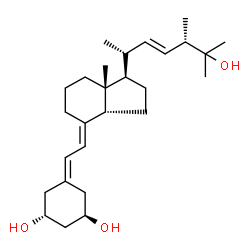 ChemSpider 2D Image | (1R,3R,7E,14beta,17beta)-17-[(2R,3E,5S)-6-Hydroxy-5,6-dimethyl-3-hepten-2-yl]-9,10-secoestra-5,7-diene-1,3-diol | C27H44O3