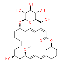 ChemSpider 2D Image | (3Z,5E,8S,9Z,11Z,14S,16R,17E,19E,24R)-14-Hydroxy-16-methoxy-24-methyl-2-oxooxacyclotetracosa-3,5,9,11,17,19-hexaen-8-yl beta-D-glucopyranoside | C31H46O10