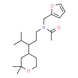 ChemSpider 2D Image | N-[3-(2,2-Dimethyltetrahydro-2H-pyran-4-yl)-4-methylpentyl]-N-(2-furylmethyl)acetamide | C20H33NO3