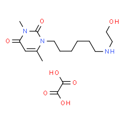 ChemSpider 2D Image | 1-{6-[(2-Hydroxyethyl)amino]hexyl}-3,6-dimethyl-2,4(1H,3H)-pyrimidinedione ethanedioate (1:1) | C16H27N3O7