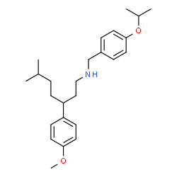 ChemSpider 2D Image | N-(4-Isopropoxybenzyl)-3-(4-methoxyphenyl)-6-methyl-1-heptanamine | C25H37NO2