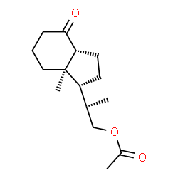 ChemSpider 2D Image | (2S)-2-[(1R,3aR,7aR)-7a-Methyl-4-oxooctahydro-1H-inden-1-yl]propyl acetate | C15H24O3