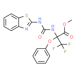 ChemSpider 2D Image | Methyl N-(1,3-benzothiazol-2-ylcarbamoyl)-3,3,3-trifluoro-2-phenoxyalaninate | C18H14F3N3O4S