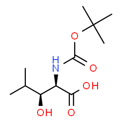 ChemSpider 2D Image | (2R,3S)-3-Hydroxy-4-methyl-2-({[(2-methyl-2-propanyl)oxy]carbonyl}amino)pentanoic acid (non-preferred name) | C11H21NO5